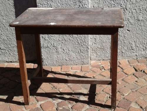 SOLID VINTAGE SCHOOL DESK.  SEE ALL PICTURES